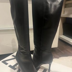 Schultz black knee high stiletto heel boots in size 7.5